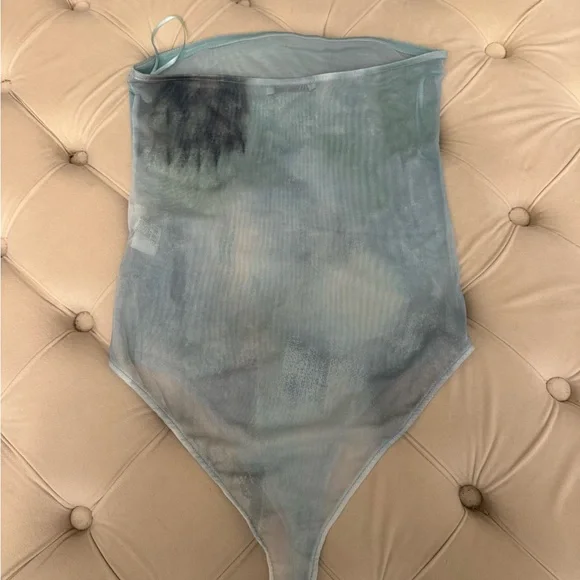 Zara Light Blue Mesh Top - Picture 3 of 5